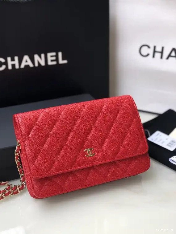 Firstbag Ru GOLD CHAIN WALLET CHANEL HARDWARE WITH CAVIAR 0609